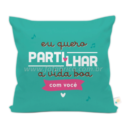 Almofada "Eu Quero Partilhar" c/ foto no verso