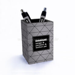 Porta Canetas + duas canetas "Melhor Pai" personalizados