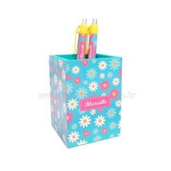 Porta Canetas + duas canetas personalizadas