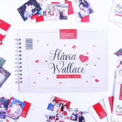 Álbum de Figurinhas Romântico Personalizado c/ encadernação Wire-o