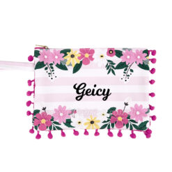 Necessaire Carteira Flores e Listras (CLIQUE PARA PERSONALIZAR)