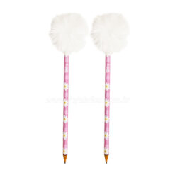 Lápis Personalizados c/ Pompom (kit c/ 2 unidades)
