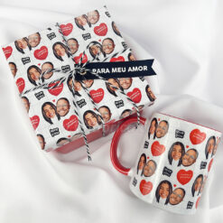 Kit Caixa + Caneca Rostinhos Casal personalizado