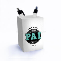 Porta Canetas + duas canetas "Melhor Pai do Mundo" personalizados