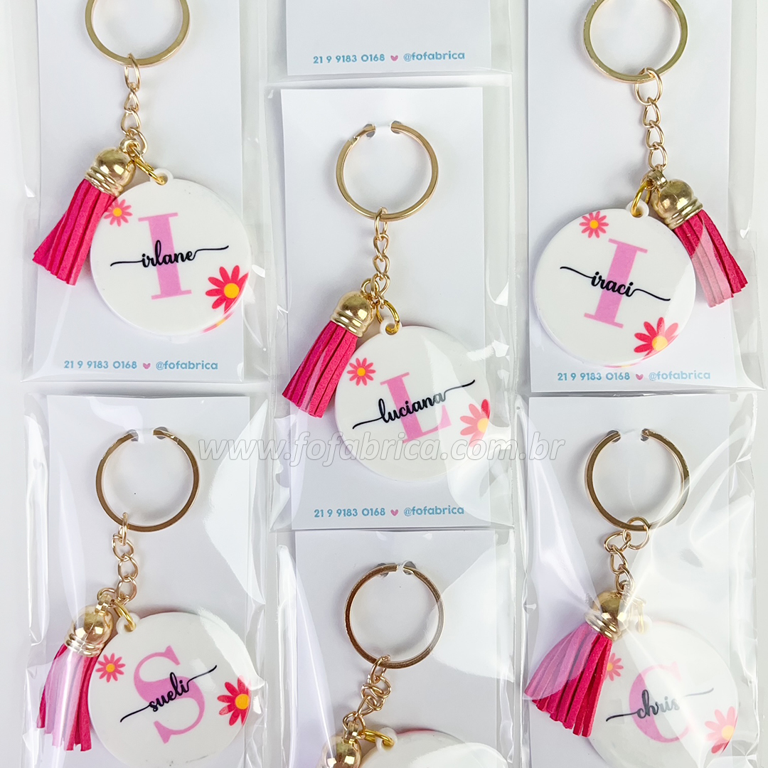 Chaveiros Inicial + Frase Personalizados