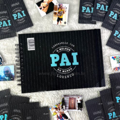 Álbum de Figurinhas "Melhor Pai do Mundo" Personalizado c/ encadernação Wire-o