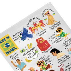 Cartela c/ 20 Adesivos Impermeáveis "Brasilidade"