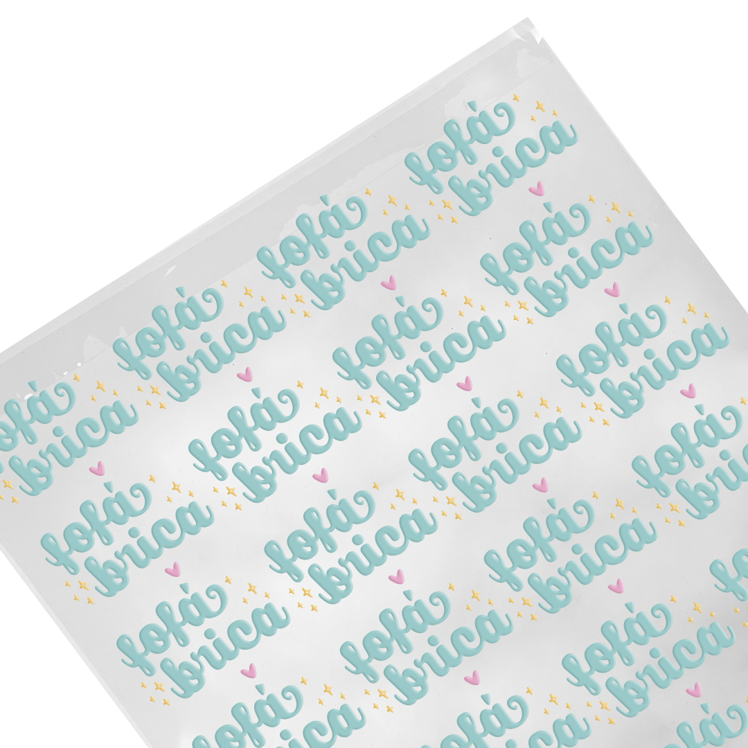 Cartela c/ 20 Adesivos Impermeáveis c/ a sua Marca