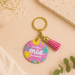 Chaveiro Tassel “Melhor Mãe do Mundo” Personalizado